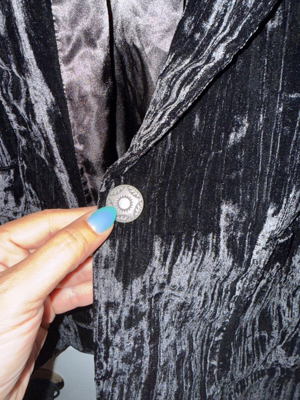 Wrangler Retro Party Velvet Black Blazer Jacket  XL - Picture 4 of 6
